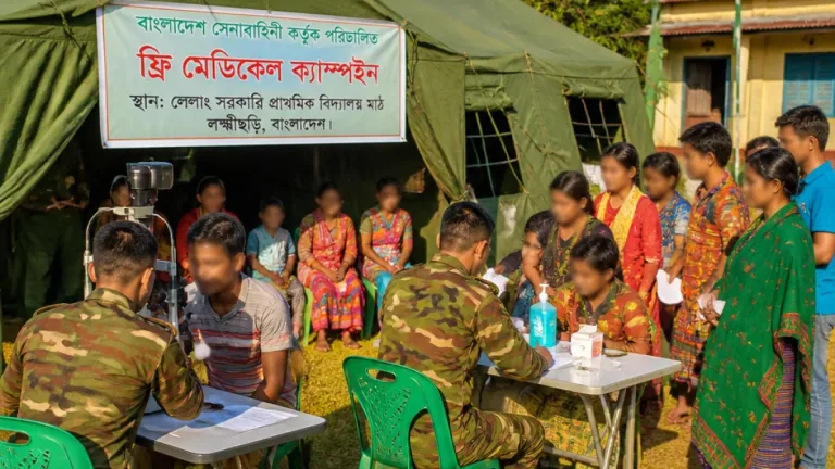 লক্ষ্মীছড়িতে সেনাবাহিনীর বিনামূল্যে চিকিৎসা ক্যাম্পে হাজারো দুর্গম এলাকার মানুষ সুবিধাভোগী