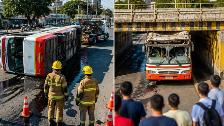 Dos buses de servicio público sufren accidentes en Barranquilla y Galapa; un conductor resultó herido