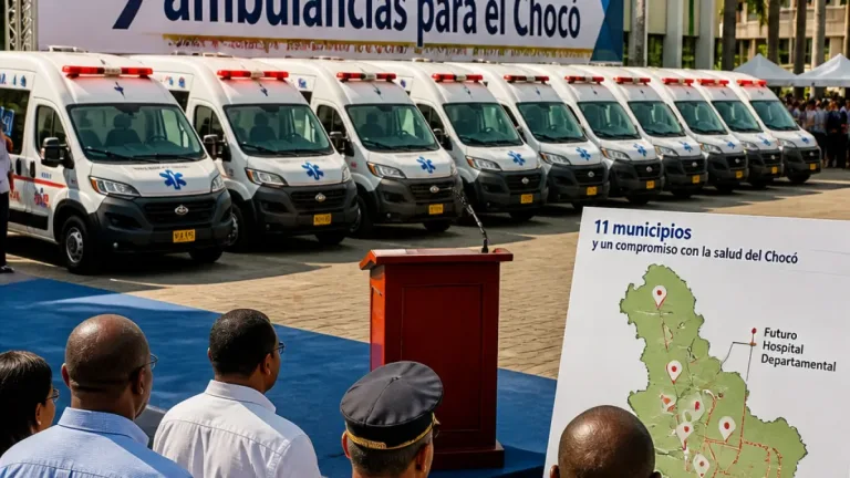 Gobierno anuncia llegada de nueve ambulancias y proyectos para ampliar la red hospitalaria en el Chocó