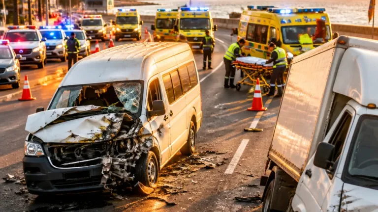 مصرع شخص وإصابة 6 في تصادم ميكروباص وربع نقل على محور الضبعة في البحيرة