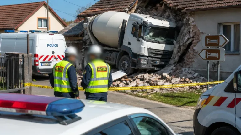 Kamion tört be a parókia udvarába Nyírbogáton: harangláb, villanyoszlop és kerítés rongálódtak meg
