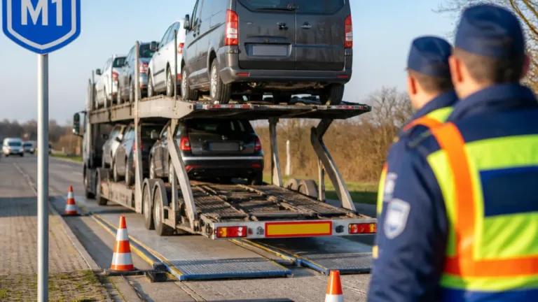 Két tonnánál nagyobb túlterhelés az M1-esen: bolgár autószállítóra 780 000 Ft bírság