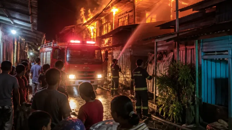 Kebakaran di Tumbang Randang Kapuas Hanguskan Empat Rumah, 21 Jiwa Terdampak