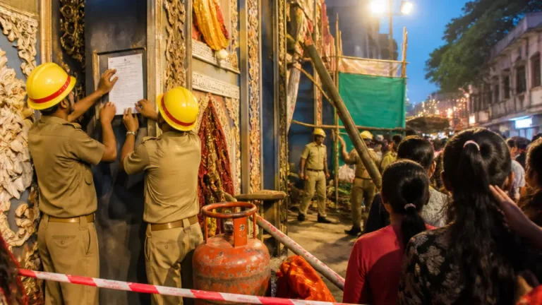 Fire services issue notices to three Kolkata puja committees after Chor Bagan stampede