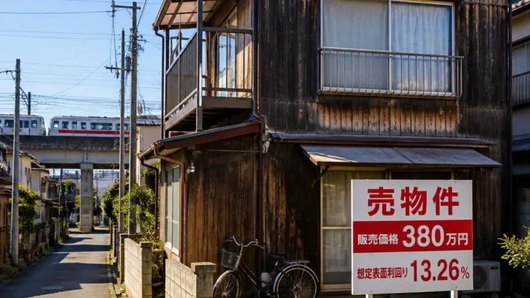 豊中・庄内近くの戸建賃貸、販売価格380万円で利回り13.26％と表示