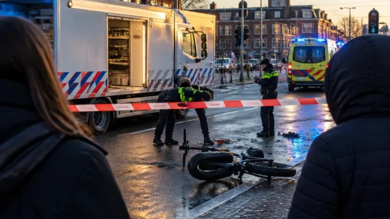 Fatbike botst op politievrachtwagen in Den Haag; opzittende naar ziekenhuis