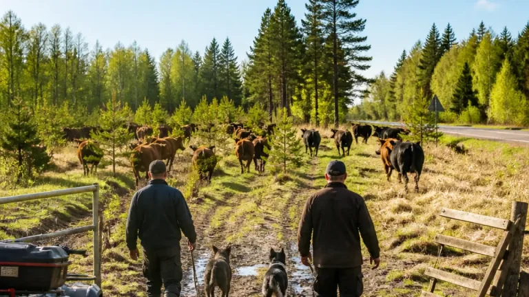 25 tjurar saknas efter rymning utanför Skövde — sökinsats pågår med drönare och vallhundar