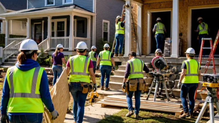 Habitat 'blitz build' raises walls on Pope Leo Village in Des Moines with hundreds volunteering