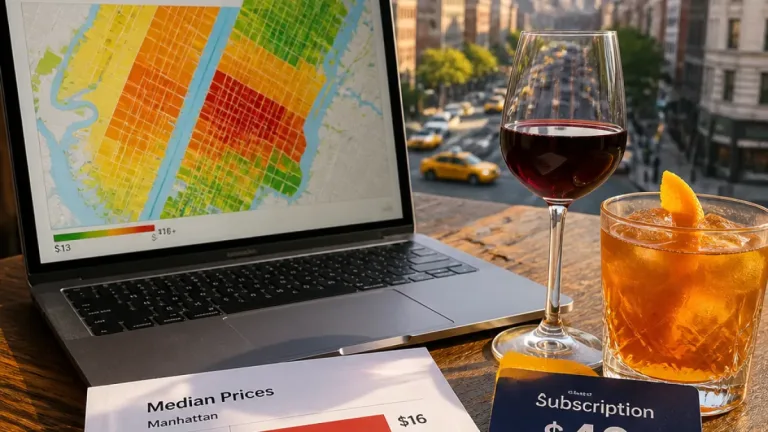 New York drink prices mapped: median cocktail $16, new tool offers $40/month market data