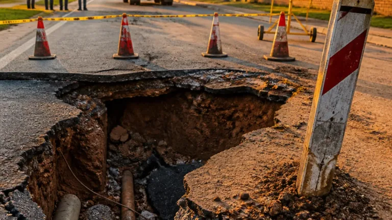 Krugersdorp sinkhole on R563 still open 20 months later as repairs stall